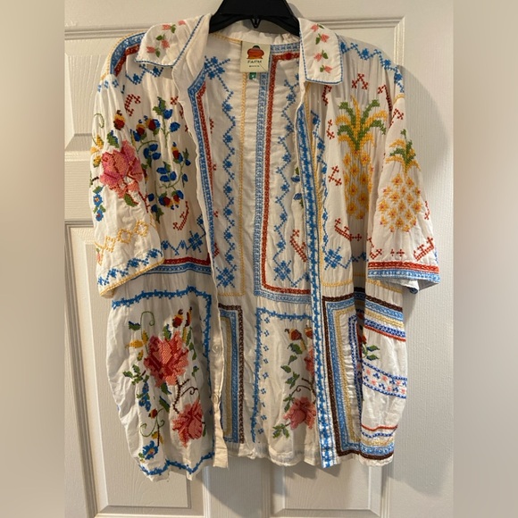 Farm Rio Men’s Tropical Cross Stitch Shirt - Picture 5 of 11